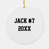 Ornement En Céramique Client Demander Boy Soccer Player Ornament (Dos)