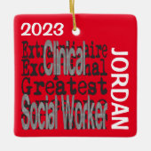 Ornement En Céramique Clinique Social Worker Extraordinaire CUSTOM (Devant)