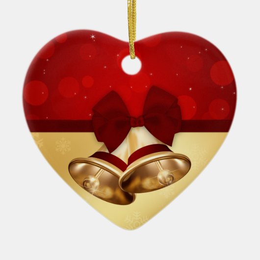 Ornement En Céramique Cloches de Noël dorées (Devant)