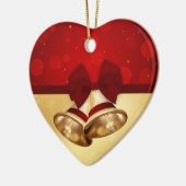 Ornement En Céramique Cloches de Noël dorées (Gauche)