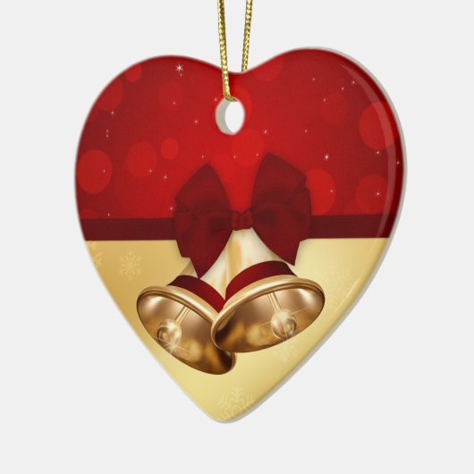 Ornement En Céramique Cloches de Noël dorées (Gauche)