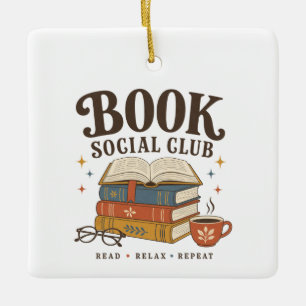 Ornement En Céramique Club de lecture social