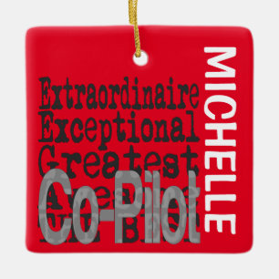 Ornement En Céramique Co-Pilote Extraordinaire CUSTOM Ornament Céramique