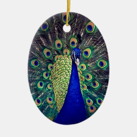 Ornement En Céramique Cobalt Blue Peacock (Devant)