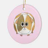 Ornement En Céramique Cobaye sur le rose (Gauche)