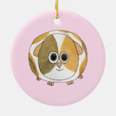 Ornement En Céramique Cobaye sur le rose (Dos)