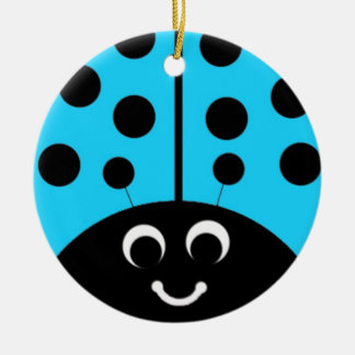 Ornement En Céramique coccinelle bleue