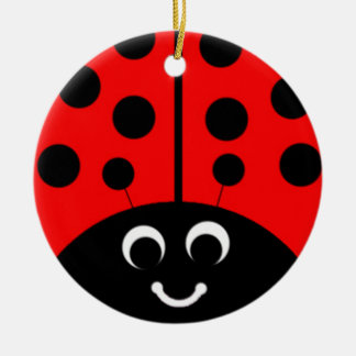 Ornement En Céramique coccinelle rouge