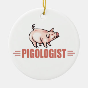 Ornement En Céramique Cochons de ferme amusants