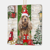 Ornement En Céramique Cocker Spaniel Chien Noël (Gauche)