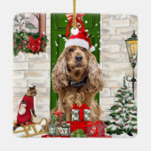Ornement En Céramique Cocker Spaniel Chien Noël (Dos)