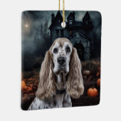 Ornement En Céramique Cocker Spaniel Halloween effroi (Droite)