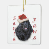 Ornement En Céramique Cocker Spaniel (noir) Père Noël Paws (Gauche)