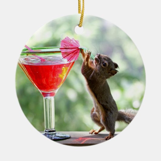 Ornement En Céramique Cocktail potable d'écureuil (Devant)
