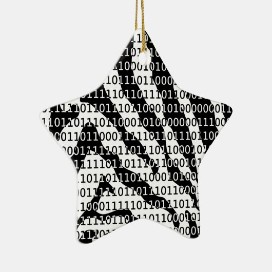Ornement En Céramique Code binaire Zebra noir et blanc (Droite)
