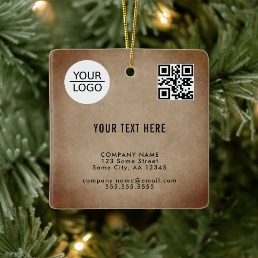 Ornement En Céramique Code QR Rustique Ajouter Logo Texte Promotion Cade (Arbre)