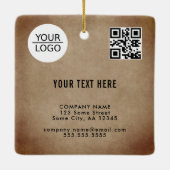 Ornement En Céramique Code QR Rustique Ajouter Logo Texte Promotion Cade (Dos)