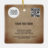 Ornement En Céramique Code QR Rustique Ajouter Logo Texte Promotion Cade (Devant)