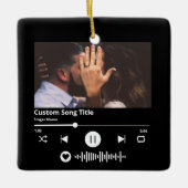 Ornement En Céramique Code scannable de musique Chanson personnalisée No (Devant)