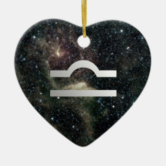 Ornement En Céramique Coeur d'anniversaire d'univers de signe d'étoile