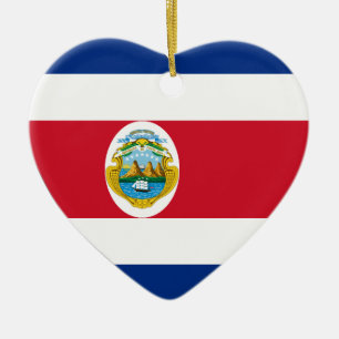 Ornement En Céramique Coeur de drapeau du Costa Rica