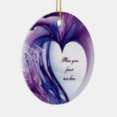 Ornement En Céramique Coeur grunge pourpre (Droite)