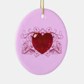 Ornement En Céramique Coeur Opal Fire (Droite)