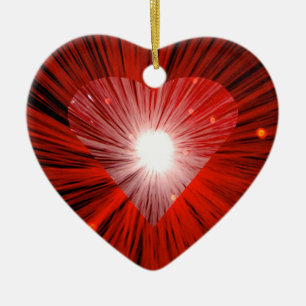 Ornement En Céramique Coeur ornemental du Coeur Rouge