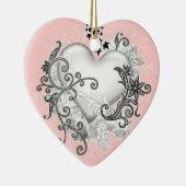 Ornement En Céramique Coeur (personnalisable) (Droite)