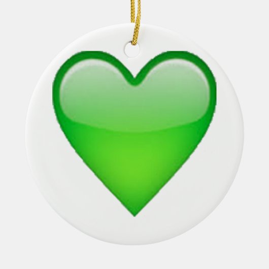 Ornement En Céramique Coeur vert - Emoji (Devant)