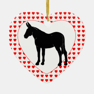 Ornement En Céramique Coeurs de mule de silhouette