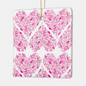 Ornement En Céramique Coeurs de notes musicales roses (Gauche)