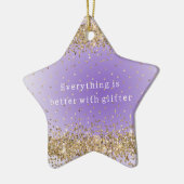 Ornement En Céramique Coeurs d'or Sparkle Purple Parties scintillant cit (Gauche)