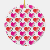 Ornement En Céramique Coeurs Rouge et rose Polka Motif Ornament (Dos)