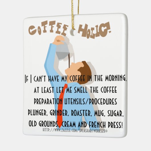 Ornement En Céramique "Coffee-holic ! (Gauche)