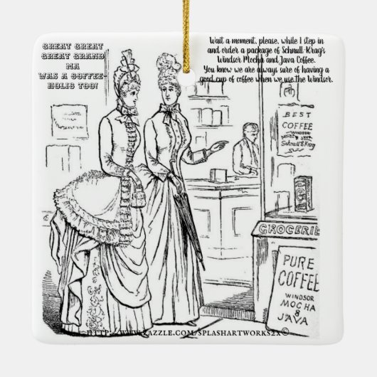 Ornement En Céramique "Coffee-holic ! (Dos)