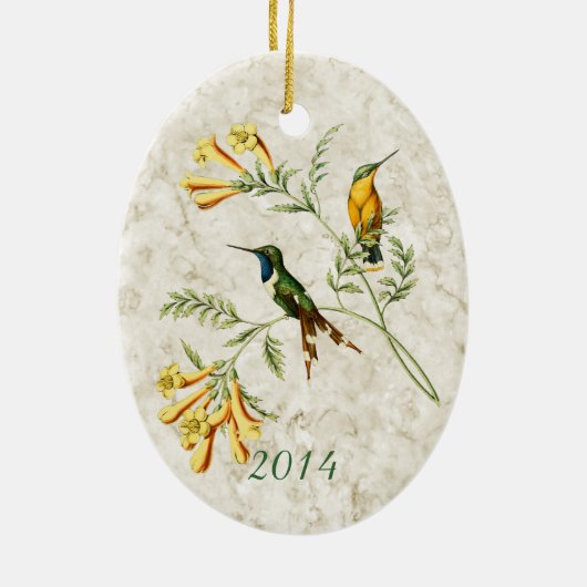 Ornement En Céramique Colibri à queue mousseuse (Dos)