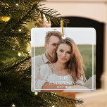Ornement En Céramique Collage de couple moderne photo et cadeau familial<br><div class="desc">Collage de couple moderne photo et cadeau familial minimal</div>