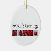 Ornement En Céramique Collage de Noël en rouge (Droite)