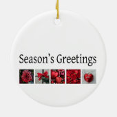 Ornement En Céramique Collage de Noël en rouge (Dos)