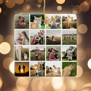 Ornement En Céramique Collage de photos Famille personnalisée
