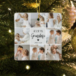 Ornement En Céramique Collage Photo Grey We Love You Grand-mère Best Gif<br><div class="desc">"Collage Photo Grey We Love You Grandma Best Gift" est probablement une description d'un cadre photo ou d'affichage qui comporte un collage de photos dans les tons gris avec les mots "We Love You Grandma" affiché en évidence. Cela ferait un cadeau réfléchi et sentimental pour une grand-mère à une occasion...</div>