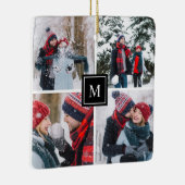 Ornement En Céramique Collage photo Monogramme moderne (Droite)