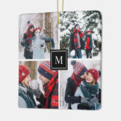 Ornement En Céramique Collage photo Monogramme moderne (Gauche)