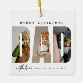 Ornement En Céramique Collage photo personnalisé de DAD tendance (Devant)