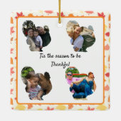 Ornement En Céramique Collage photo personnalisé de dinde graisseuse (Dos)