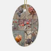 Ornement En Céramique Collage rose (Gauche)