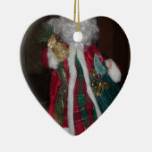 Ornement En Céramique Collection Royal Plaid Père Noël. (Droite)