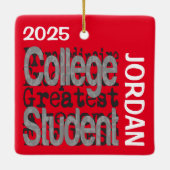 Ornement En Céramique College Student Extraordinaire CUSTOM (Dos)