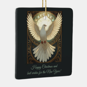 Ornement En Céramique Colombe angélique Art Nouveau vintage vecteur